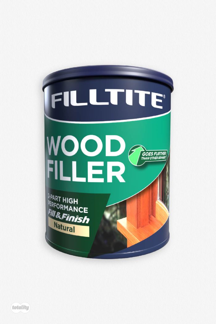 Front of Filltite 2-part natural wood filler 1.0kg tin