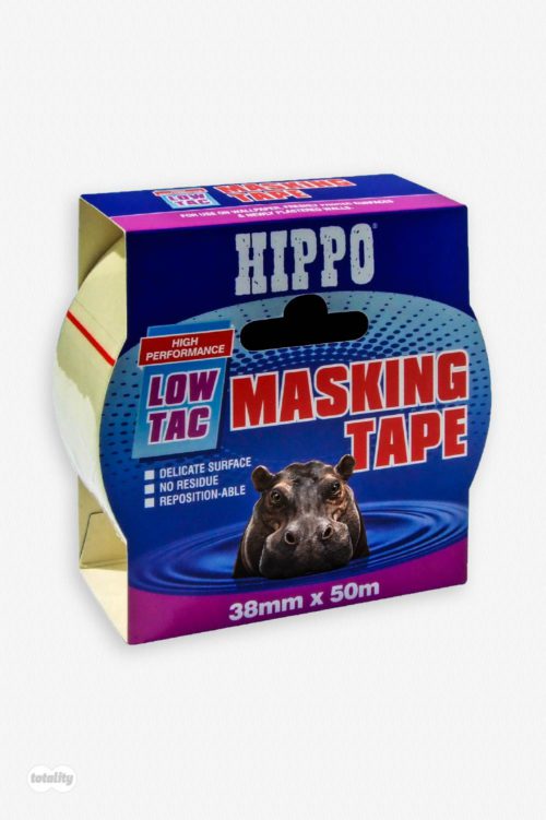 Front Left of Hippo Low Tack Masking Tape 38mm x 50m