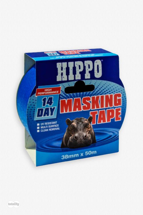 Front Left of Hippo 14 Day Masking Tape 38mm x 50m