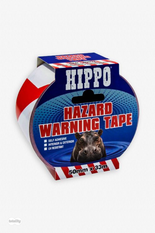 Front Left of Hippo Hazard Warning Tape 50mm x 33m in Red and White