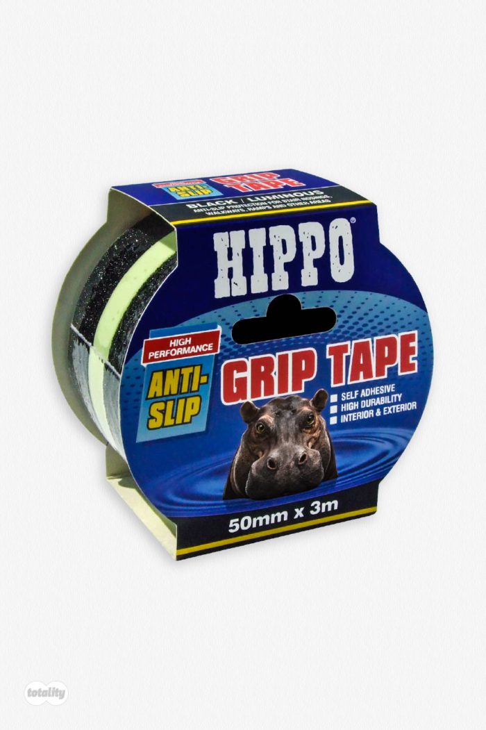 Front Left of Hippo Anti-Slip Grip Tape 50mm x 3m in Black / Luminous