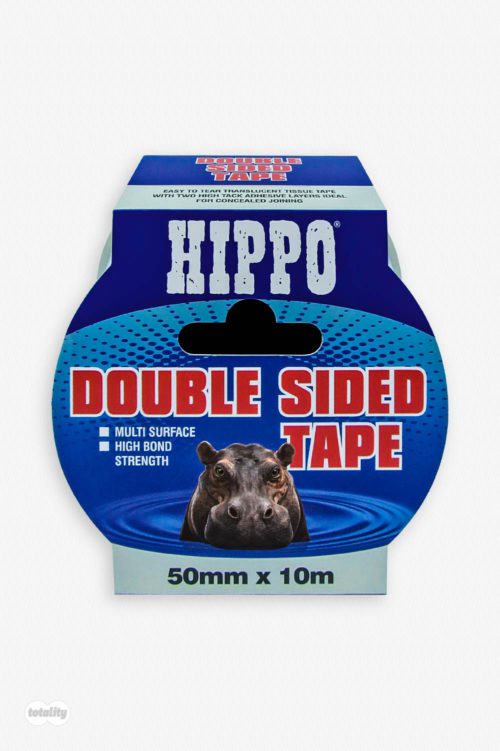 Front of Hippo Double Sided Tape 50mm x 50m