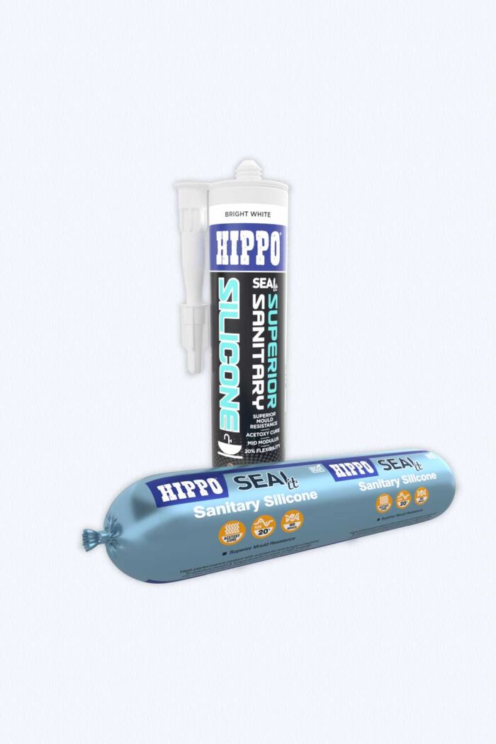 Packs of Hippo sanitary silicone sealant