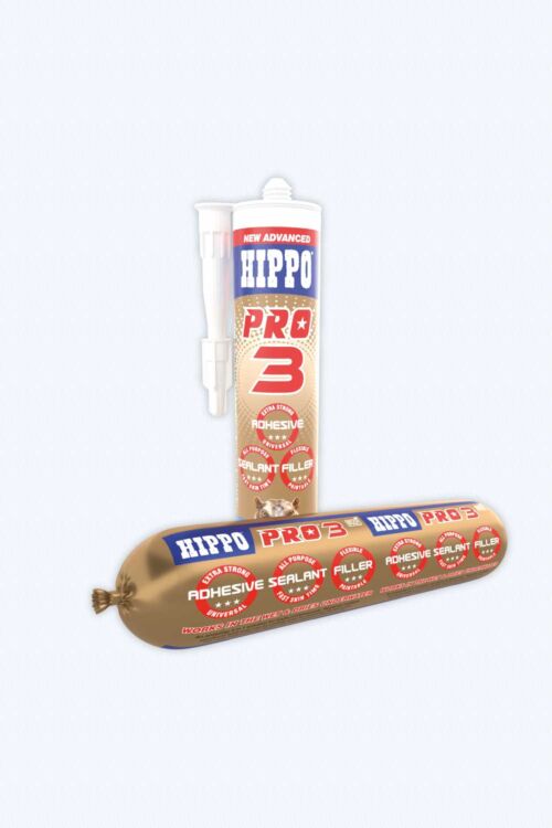 Packs of Hippo PRO3 adhesive, sealant and filler