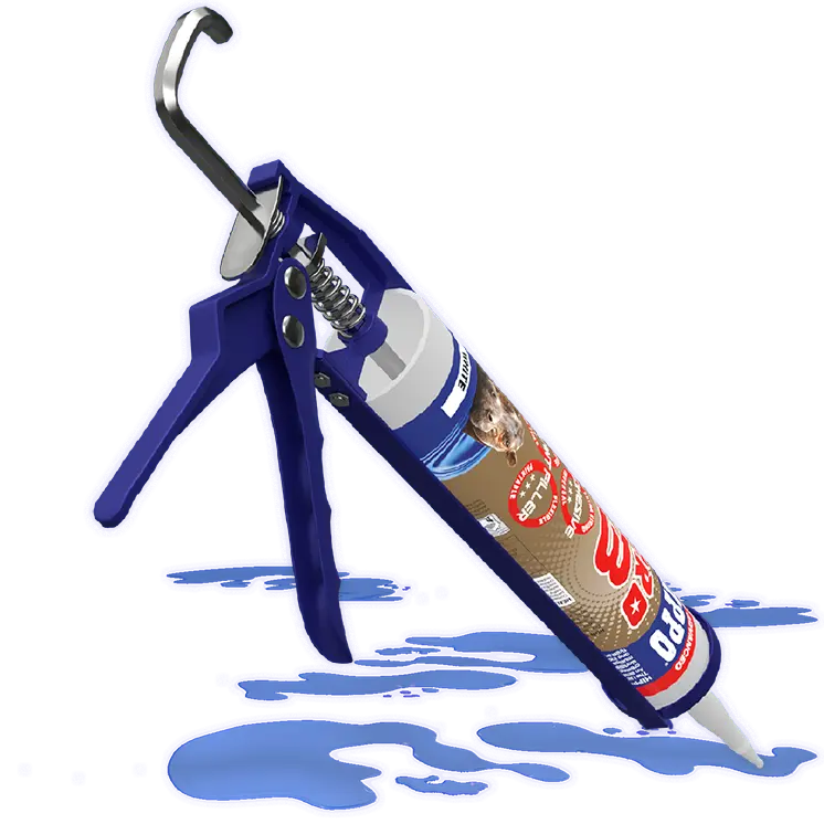 Tube of Hippo PRO3 being used in a blue skeleton gun.
