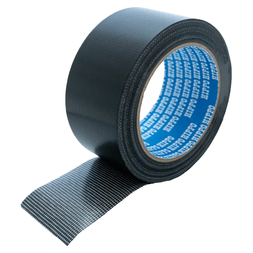 Open roll of Hippo deck tape in black showing a close up of its fabric mesh
